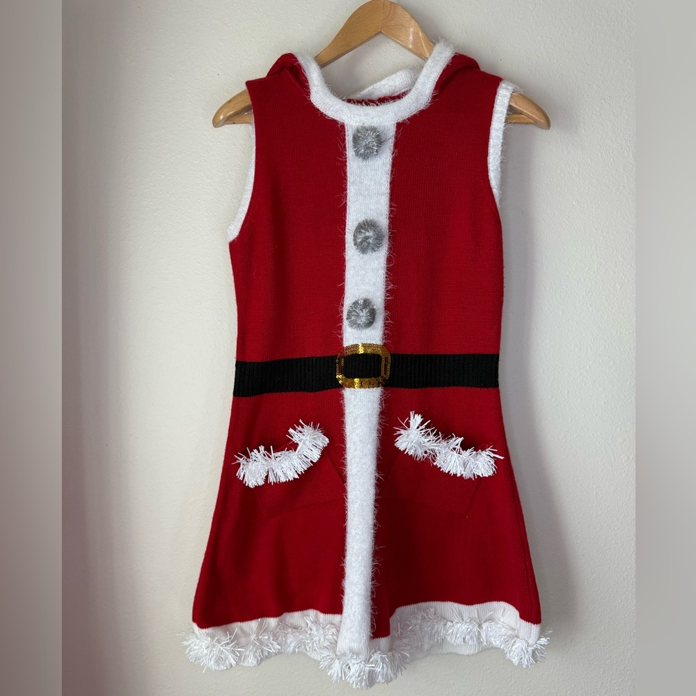 Women's No Boundaries Juniors Santa Dress with Hood size L